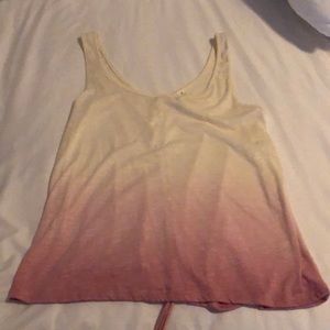 pink and cream ombré tank top